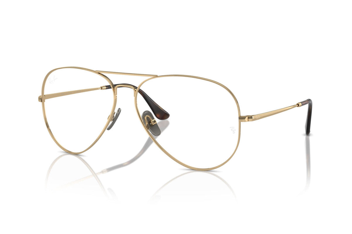 EYEGLASSES RAY-BAN RX 8225V 1220 LIGHT GOLD TITANIUM CALIBER 58 