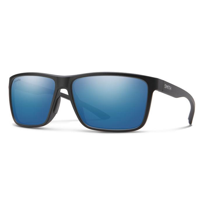 Occhiali da sole uomo Smith Riptide 203682 neri opachi, mostrati frontalmente su sfondo bianco.