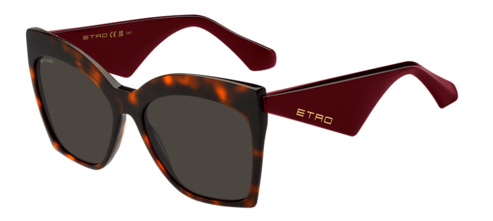 Occhiali da sole da donna Etro modello 207303 0044/S, colore Avana, con montatura in acetato e lenti scure, mostrati su sfond
