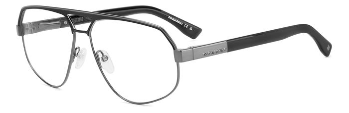 Occhiali da vista DSQUARED2 D2 0121 uomo di colore grigio, mostrati frontalmente su sfondo chiaro.