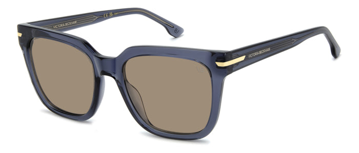 Occhiali da sole Victoria Beckham VB 1003/S neri da donna con montatura squadrata in acetato lucido, indossati o mostrati su