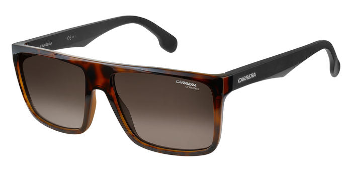 Occhiali da sole Carrera uomo modello 5039/S in colorazione Avana, visti di fronte su sfondo bianco