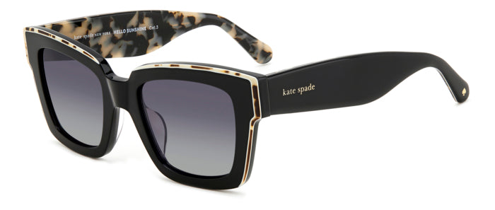 Occhiali da sole donna Kate Spade Brynne modello 207235 in acetato colore avana, vista frontale e laterale