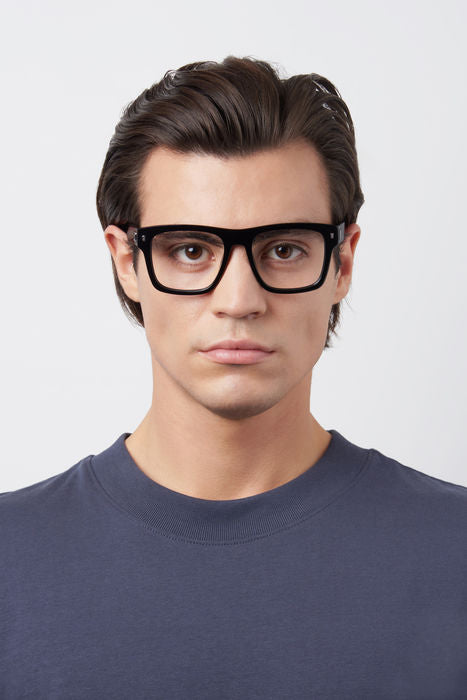 Occhiali da vista Dsquared2 modello 105990 (D2 0037) neri da uomo, montatura squadrata in acetato di alta qualità, visti fron