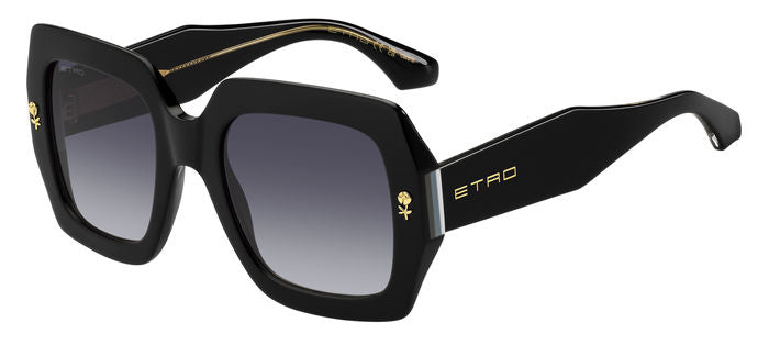 Occhiali da sole Etro 0011/S Avana da donna su sfondo bianco, vista frontale e laterale