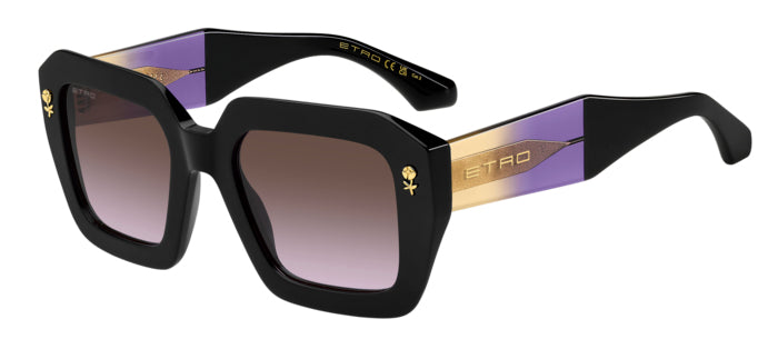 Occhiali da sole ETRO 0114/S neri da donna, montatura in acetato, lenti scure. Ideali per un look elegante e protezione solar
