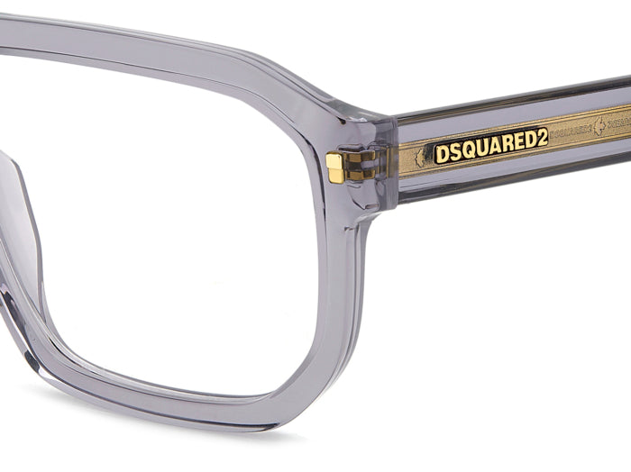 Occhiali da vista Dsquared2 D2 0146 da uomo di colore avana, montatura in acetato con forma rettangolare moderna, visti di pr