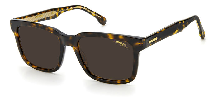 Occhiali da sole Carrera 251/S modello unisex, colore Avana con lenti scure, mostrati frontalmente su sfondo chiaro.