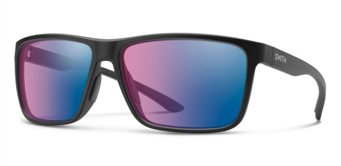 Occhiali da sole uomo Smith Riptide 203682 neri opachi, mostrati frontalmente su sfondo bianco.