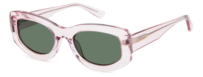 Occhiali da sole Privé Revaux Wynwood da donna con montatura color avana, lenti scure e forma squadrata su sfondo bianco.