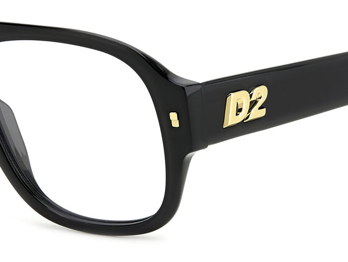 Occhiali da vista DSQUARED2 da uomo modello 108262 (D2 0125) di colore corno, vista frontale su sfondo bianco