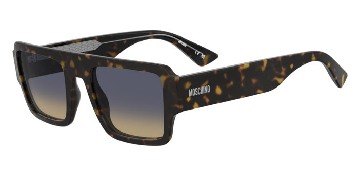 Occhiali da sole Moschino modello 208564 (MOS213/S) unisex, con montatura color avana e lenti scure in primo piano.