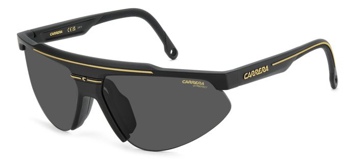 Occhiali da sole da uomo Carrera C SPORT 15/S di colore viola con lenti scure, mostrati su sfondo bianco in primo piano.