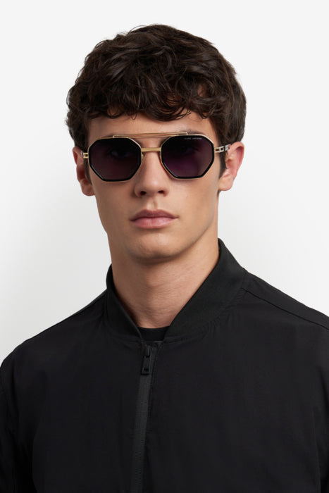Occhiali da sole Marc Jacobs 207563 da uomo di colore grigio, mostrati frontalmente con montatura in acetato e lenti scure.