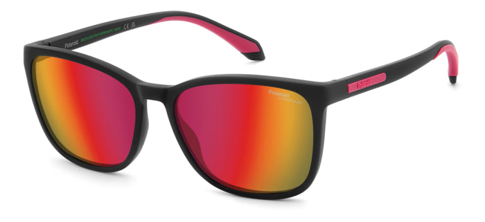 Occhiali da sole Polaroid da donna modello PLD 2169/S/X di colore nero, con montatura lucida e lenti scure polarizzate.