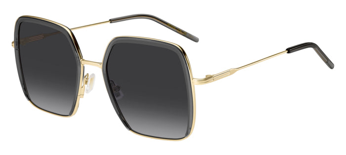Occhiali da sole BOSS 1783/S da donna di colore grigio, montatura leggermente squadrata con lenti scure, mostrati frontalment