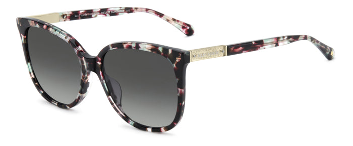 Occhiali da sole Kate Spade donna modello KAYSIE 2/G/S di colore verde, con montatura in acetato e lenti scure, posti su uno