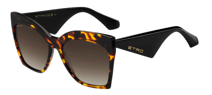 Occhiali da sole da donna Etro modello 207303 0044/S, colore Avana, con montatura in acetato e lenti scure, mostrati su sfond