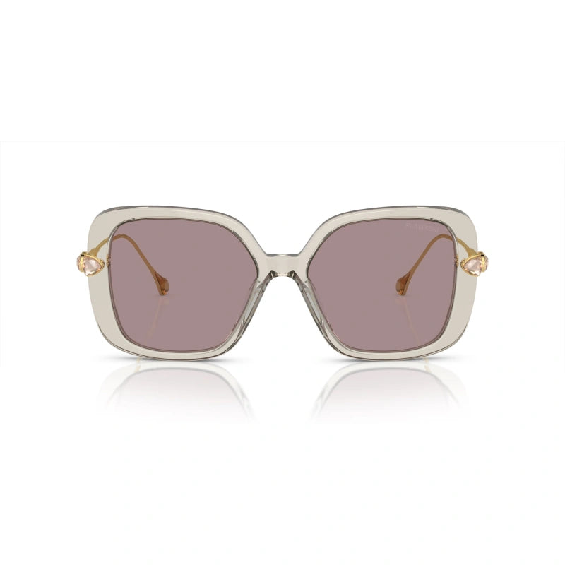 SWAROVSKI SK 6011 - 3003LA MARRONE CHIARO TRASPARENTE | OCCHIALE DA SOLE DONNA CALIBRO 55