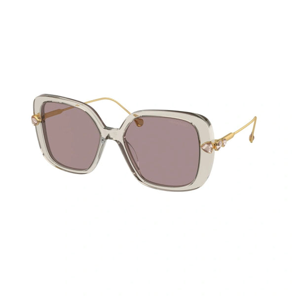 SWAROVSKI SK 6011 - 3003LA MARRONE CHIARO TRASPARENTE | OCCHIALE DA SOLE DONNA CALIBRO 55