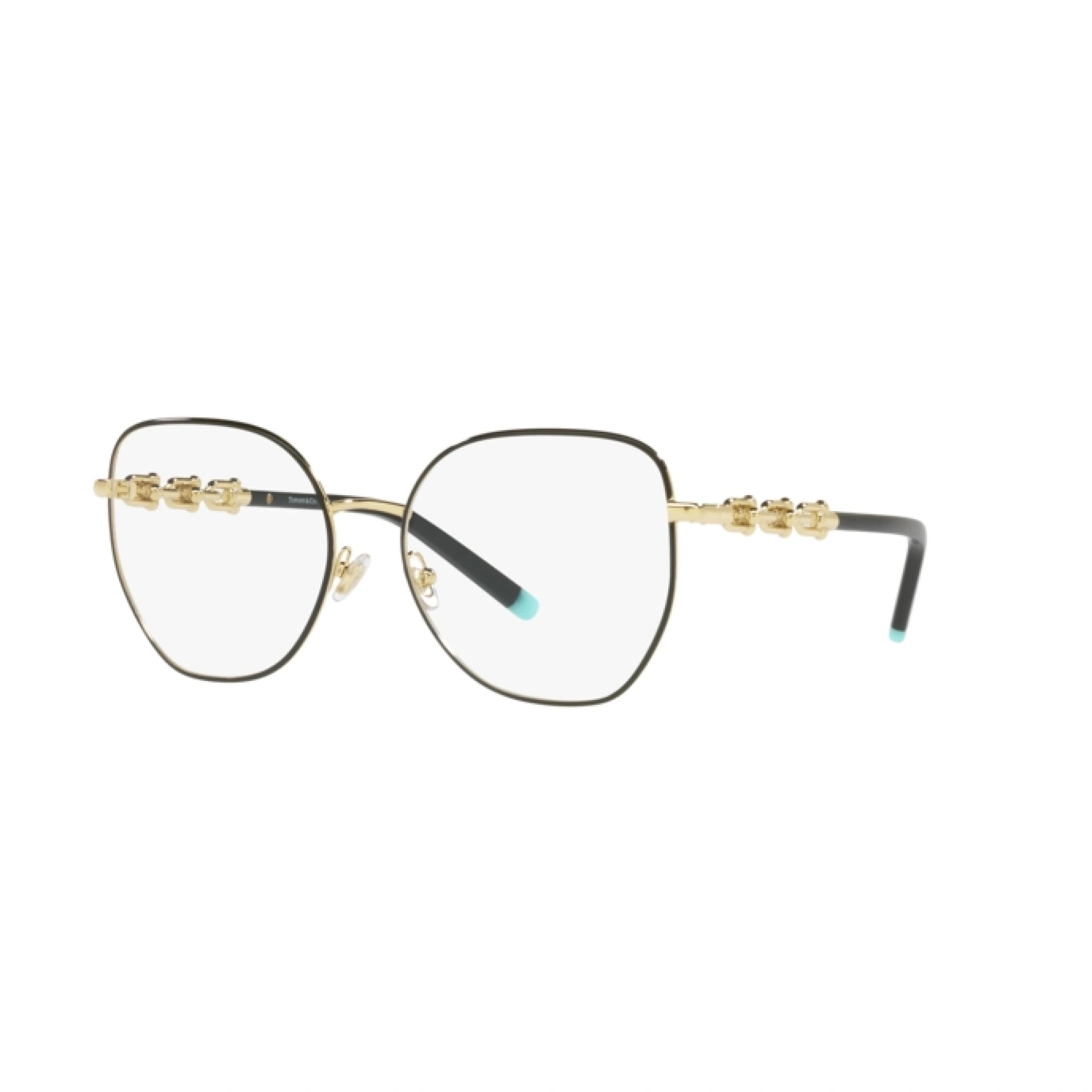 TIFFANY TF 1147 - 6164 NERO SU ORO PALLIDO | OCCHIALE DA VISTA DONNA | CALIBRO 55