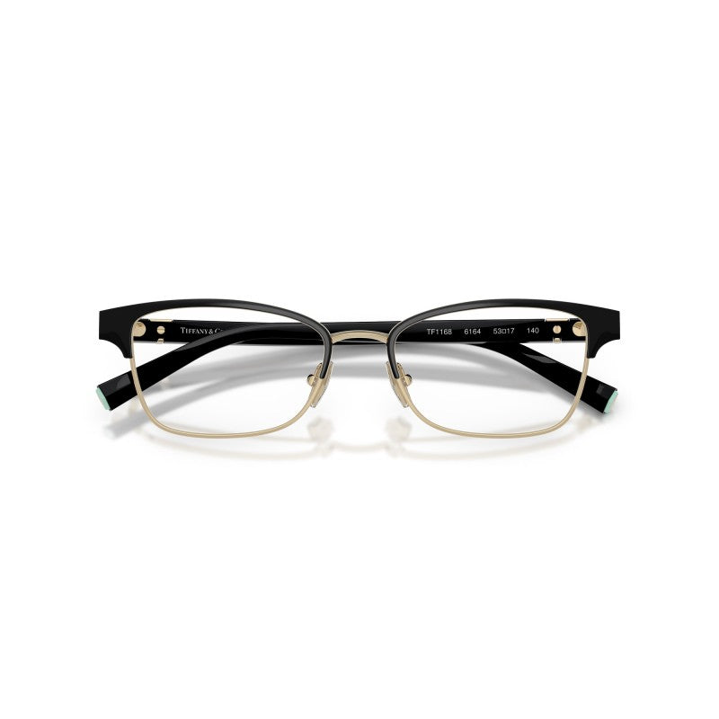 OCCHIALE DA VISTA DONNA | TIFFANY TF 1168 - 6164 NERO SU ORO PALLIDO - CALIBRO 53