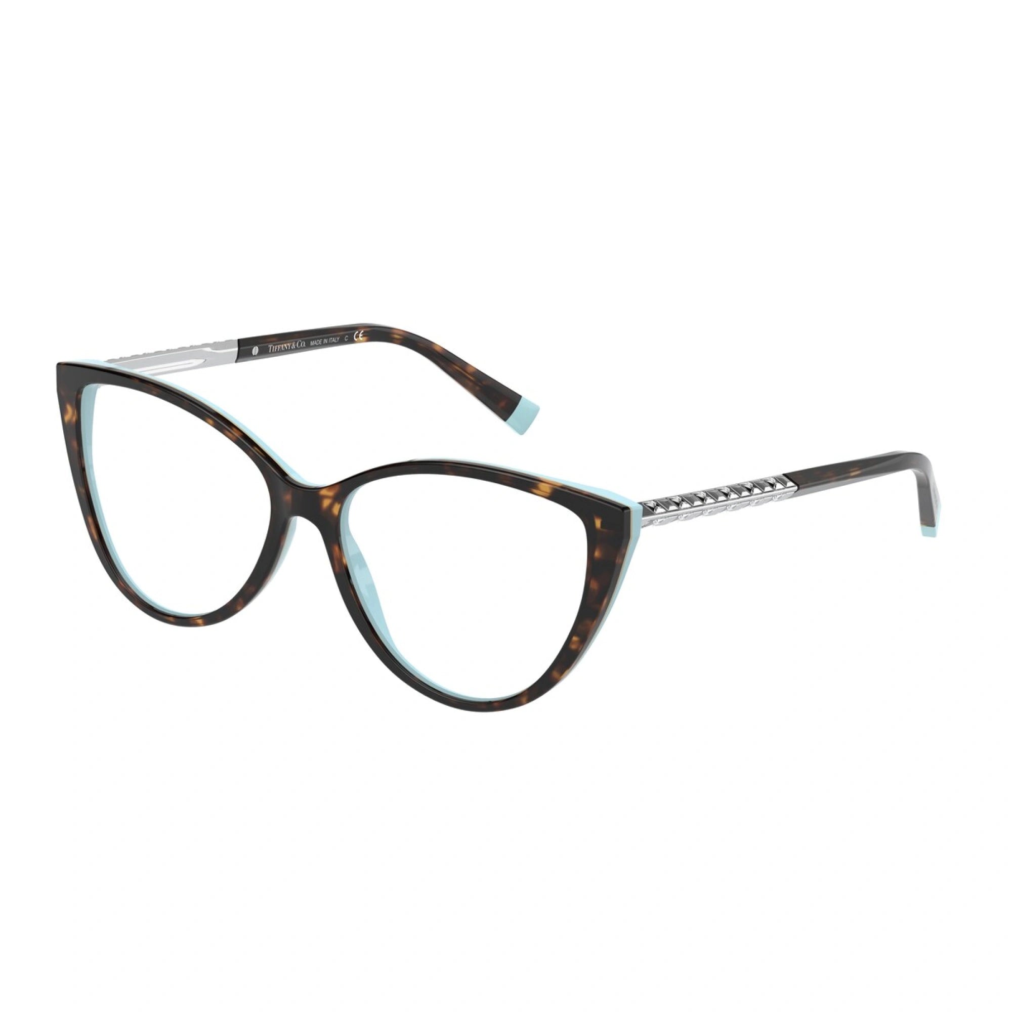 TIFFANY TF 2214B - 8134 HAVANA SU TIFFANY BLUE | OCCHIALE DA VISTA DONNA | CALIBRO 55