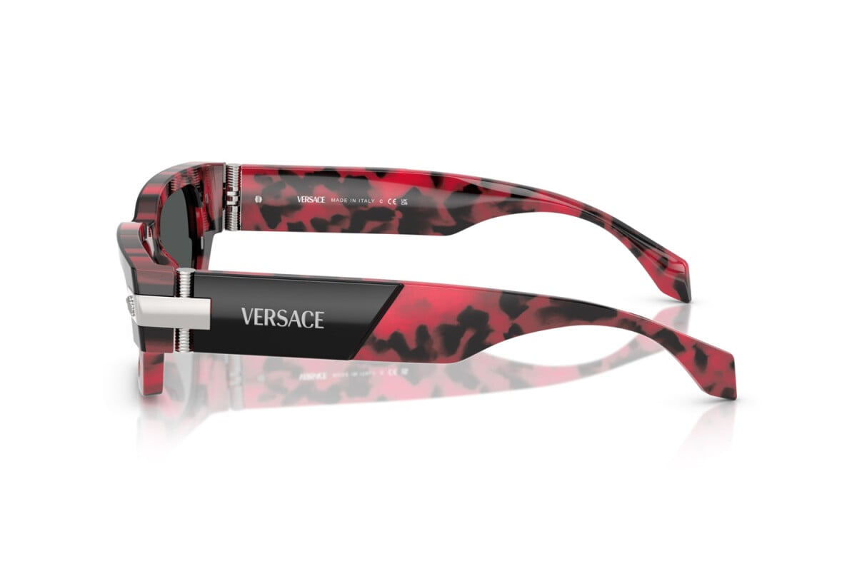 VERSACE - 545787 TOP NERO/AVANA ROSSO | OCCHIALE DA SOLE UOMO - VE 4465 CALIBRO 53