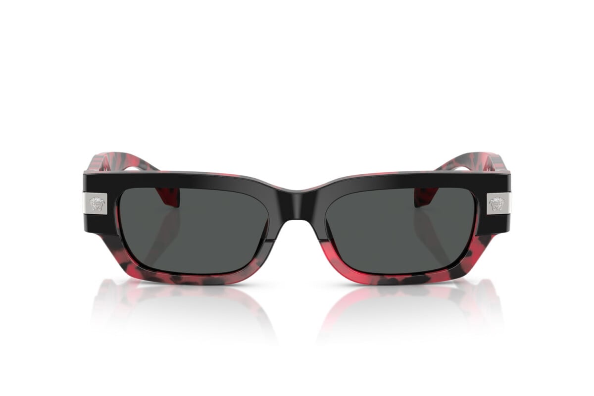 VERSACE - 545787 TOP NERO/AVANA ROSSO | OCCHIALE DA SOLE UOMO - VE 4465 CALIBRO 53