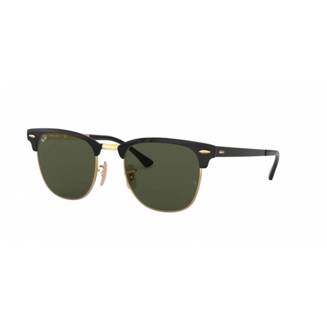 UNISEX SUNGLASSES RAY-BAN RB 3716 CLUBMASTER METAL 187 GOLD TOP ON BLACK 