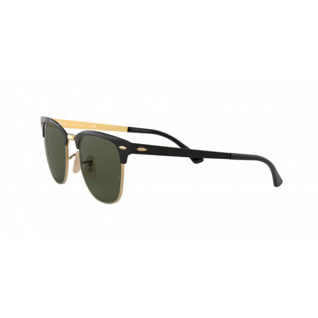 UNISEX SUNGLASSES RAY-BAN RB 3716 CLUBMASTER METAL 187 GOLD TOP ON BLACK 
