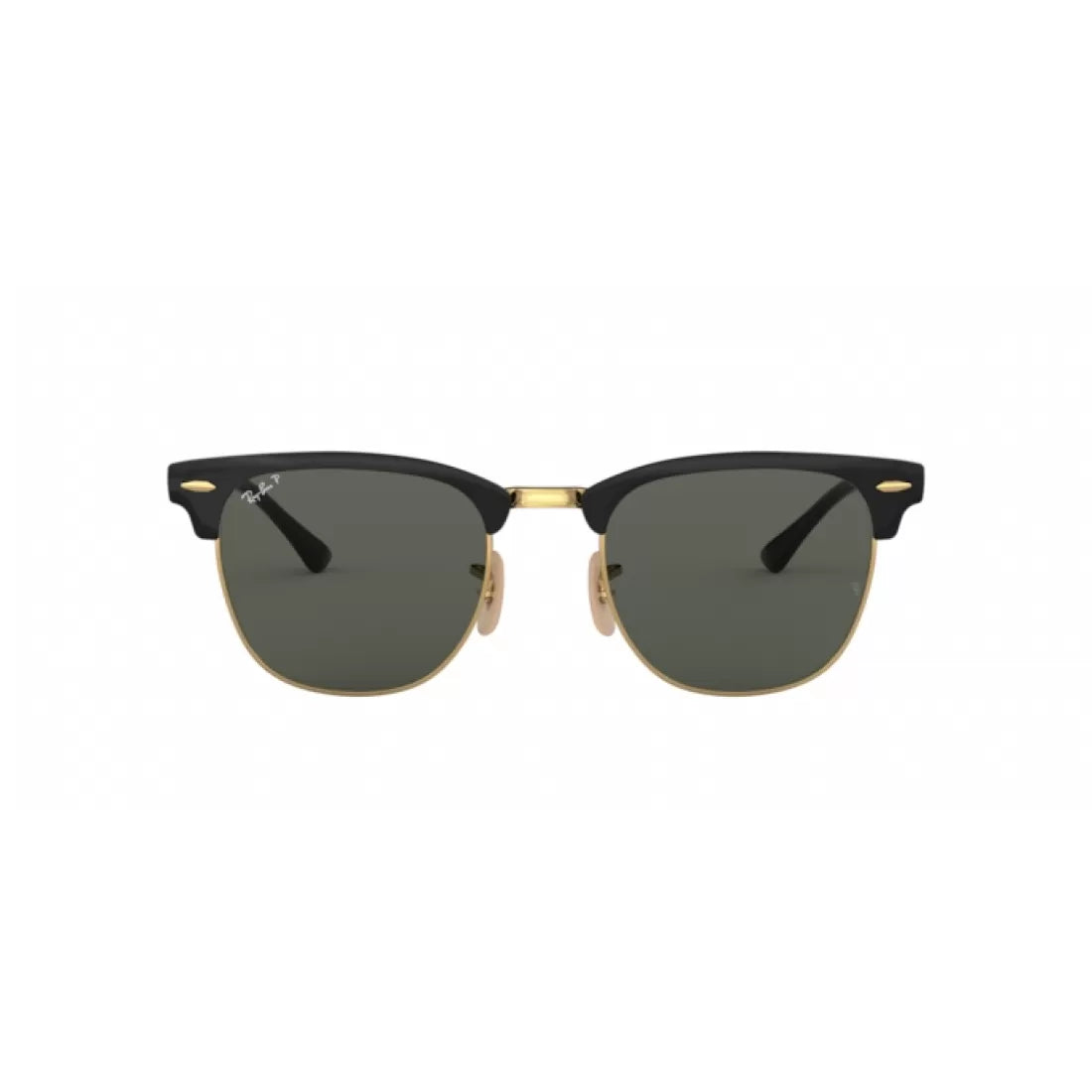 UNISEX SUNGLASSES RAY-BAN RB 3716 CLUBMASTER METAL 187/58 TOP BLACK GOLD 