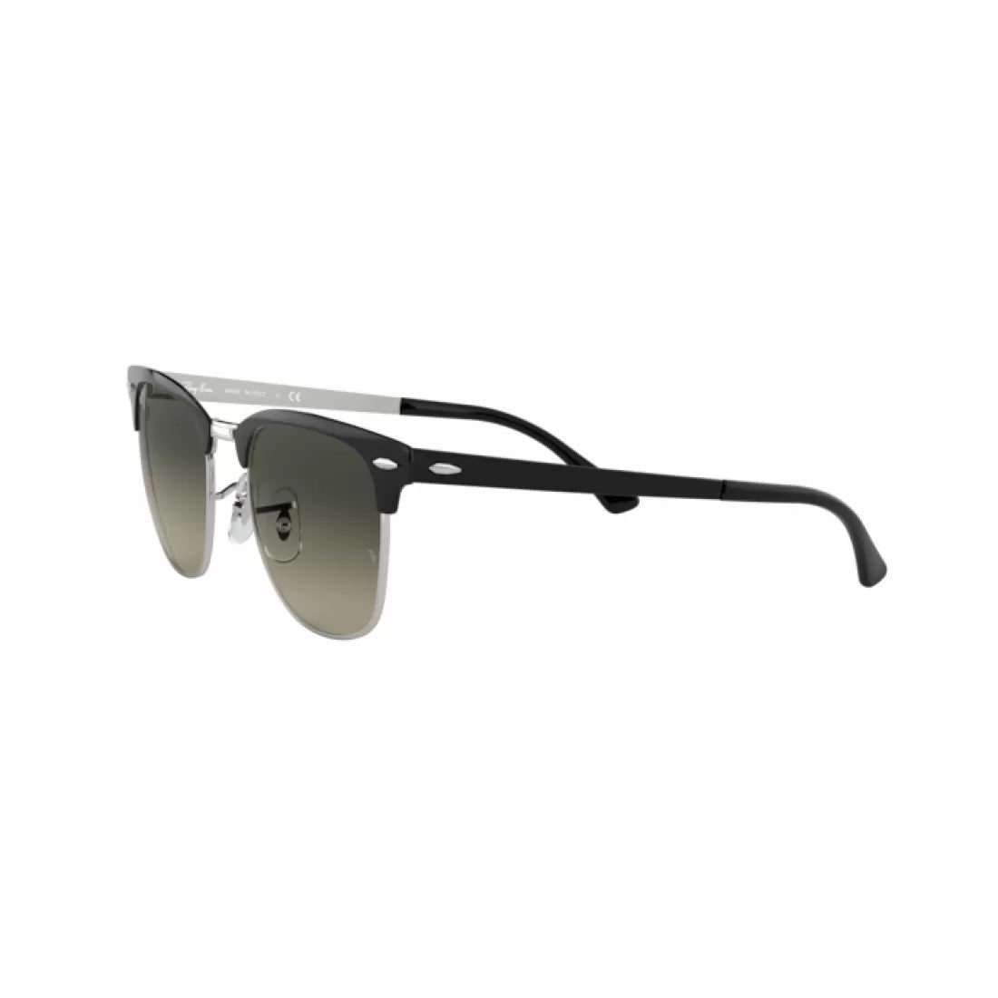 UNISEX SUNGLASSES RAY-BAN RB 3716 CLUBMASTER METAL 900471 TOP SILVER BLACK 