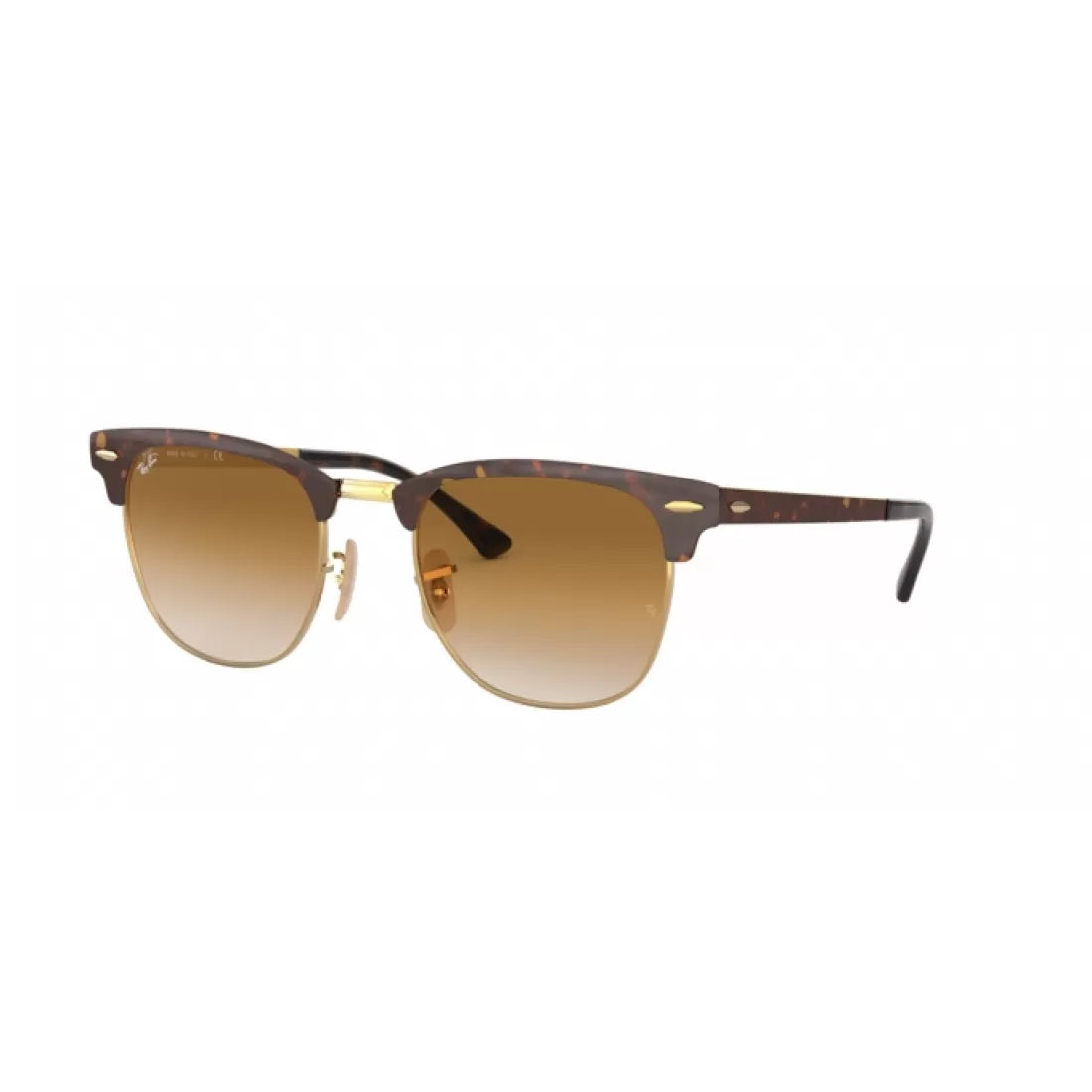 UNISEX SUNGLASSES RAY-BAN RB 3716 CLUBMASTER METAL 900851 HAVANA GOLD TOP 