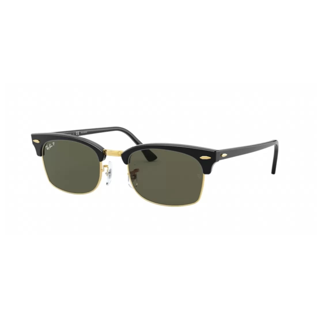 UNISEX SUNGLASSES RAY-BAN RB 3916 CLUBMASTER SQUARE 130358 GLOSS BLACK 