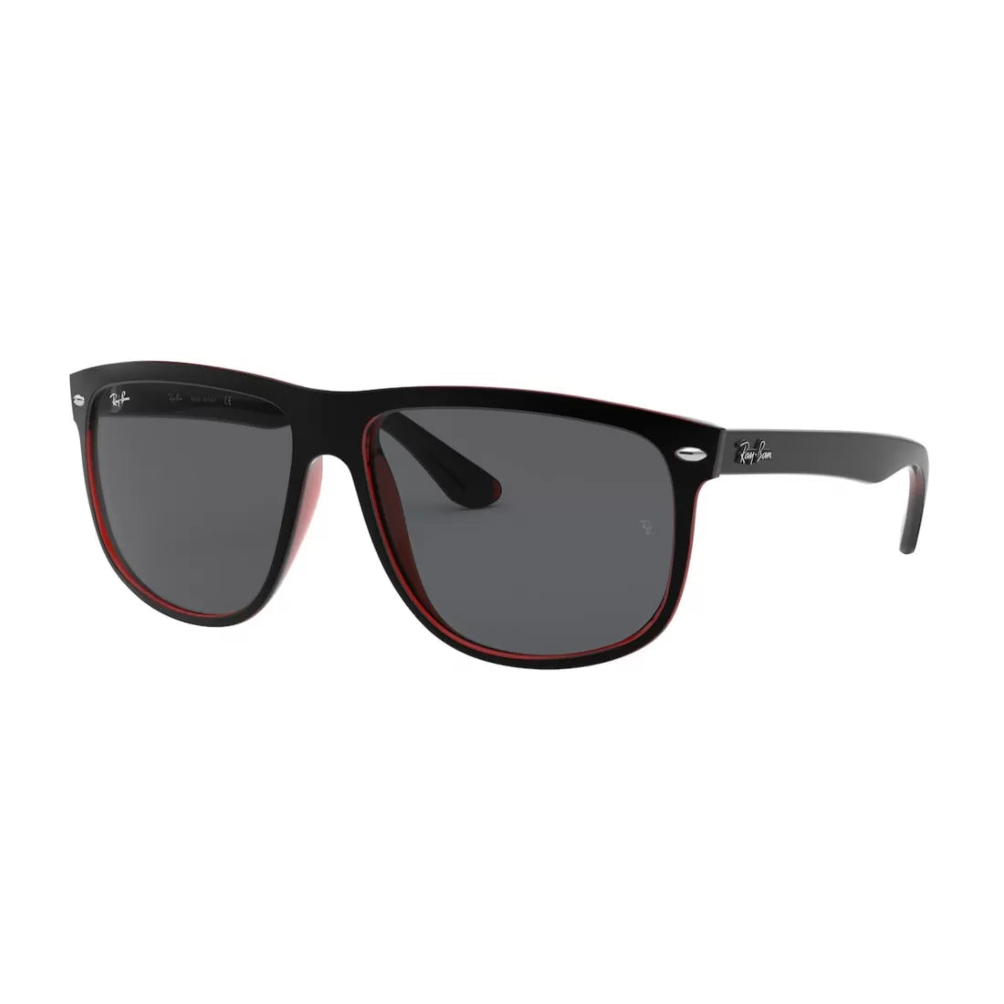 MEN'S SUNGLASSES RAY-BAN RB 4147 RB4147 617187 TOP MAT BLACK ON RED TRANSP CALIBER 60 