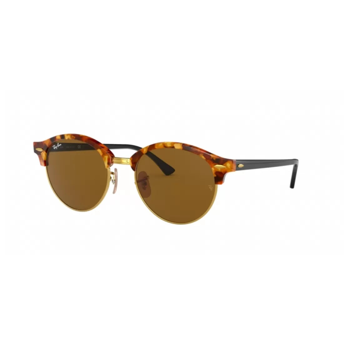 UNISEX SUNGLASSES RAY-BAN RB 4246 CLUBROUND 1160 SPOTTED HAVANA BROWN 