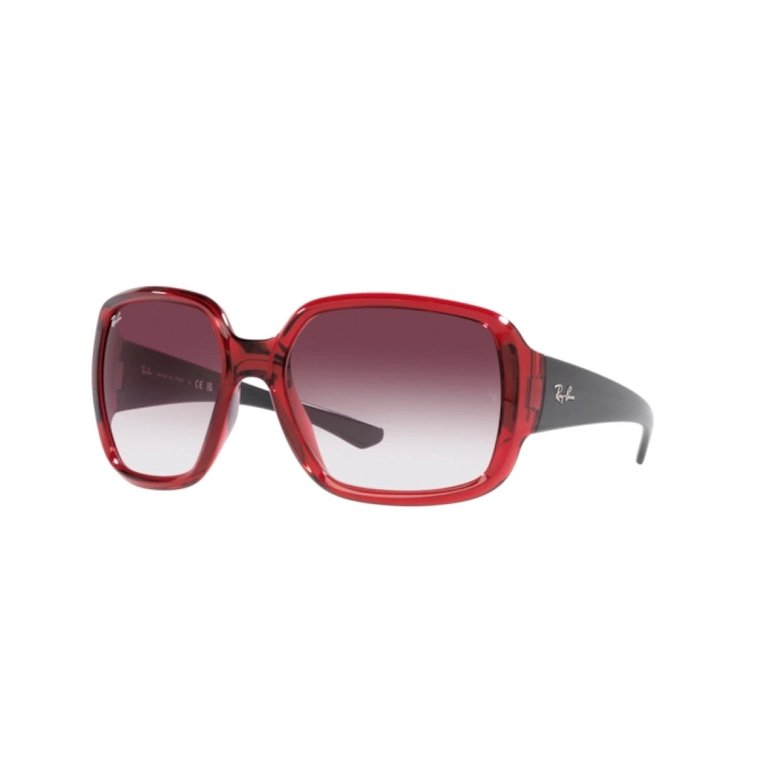 OCCHIALE DA SOLE UNISEX RAY-BAN RB 4347 POWDERHORN 66628H ROSSO TRASPARENTE