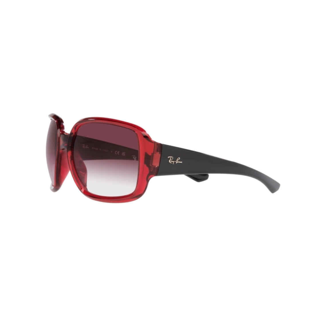 OCCHIALE DA SOLE UNISEX RAY-BAN RB 4347 POWDERHORN 66628H ROSSO TRASPARENTE