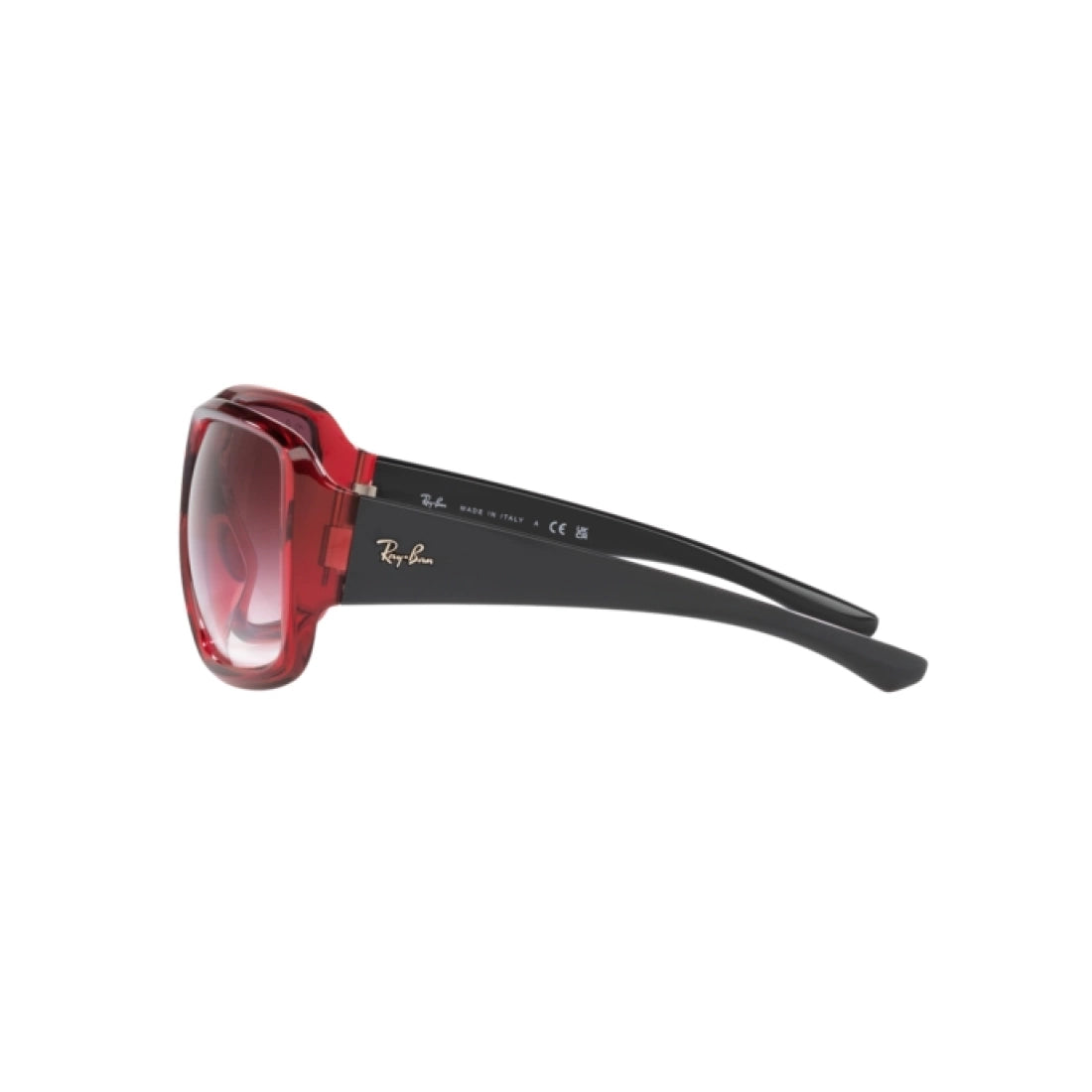 OCCHIALE DA SOLE UNISEX RAY-BAN RB 4347 POWDERHORN 66628H ROSSO TRASPARENTE