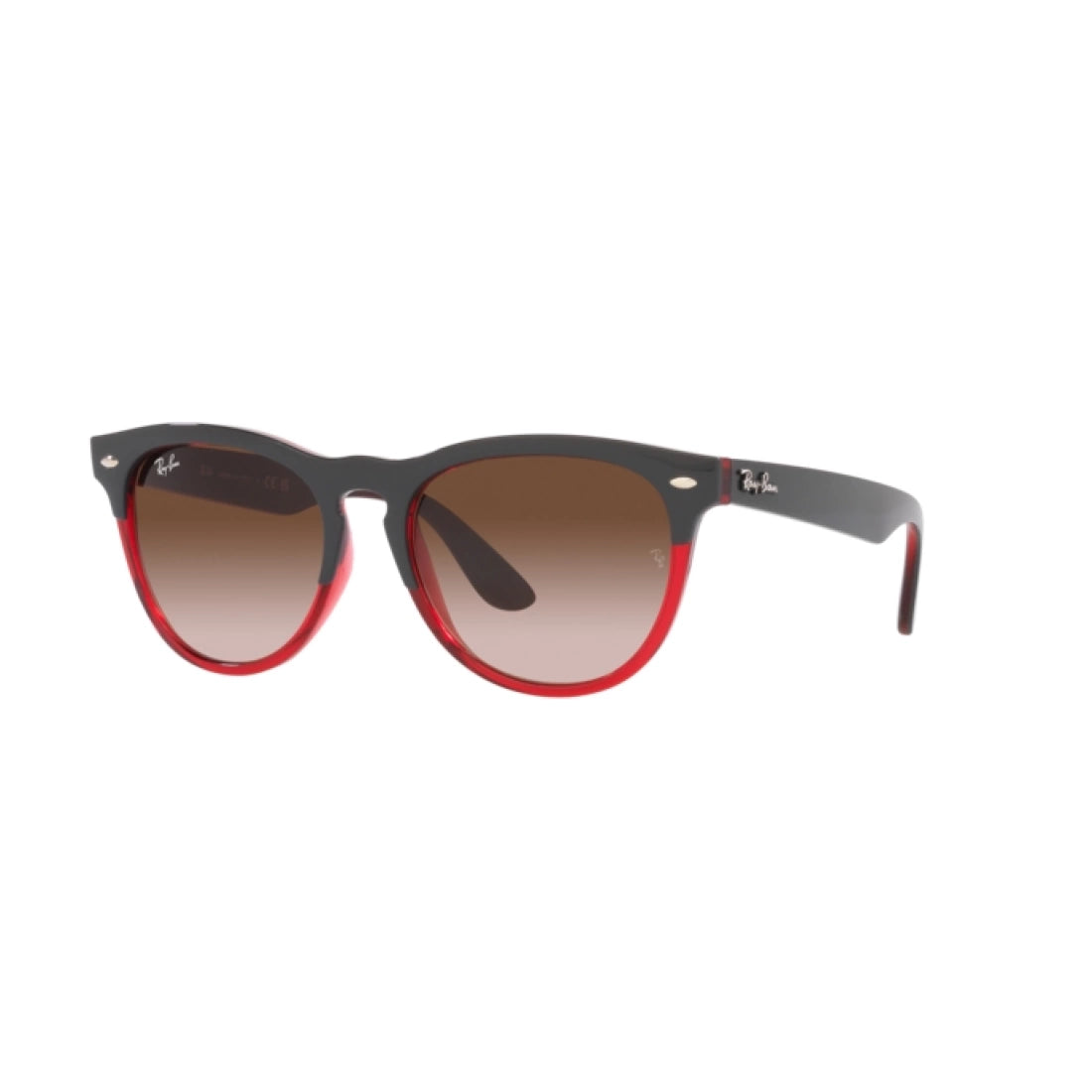 OCCHIALI DA SOLE UNISEX RAY-BAN RB 4471 IRIS 663113 GRIGIO SU ROSSO TRASPARENTE