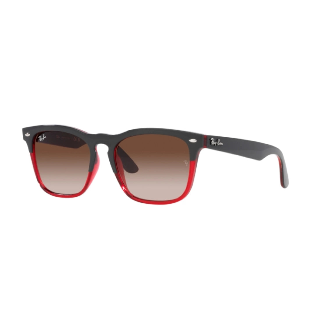 OCCHIALI DA SOLE UNISEX RAY-BAN RB 4487 STEVE 663113 GRIGIO SU ROSSO TRASPARENTE