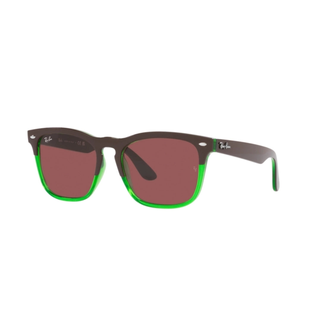 OCCHIALI DA SOLE UNISEX RAY-BAN RB 4487 STEVE 663469 MARRONE SCURO SU VERDE TRASPARENTE
