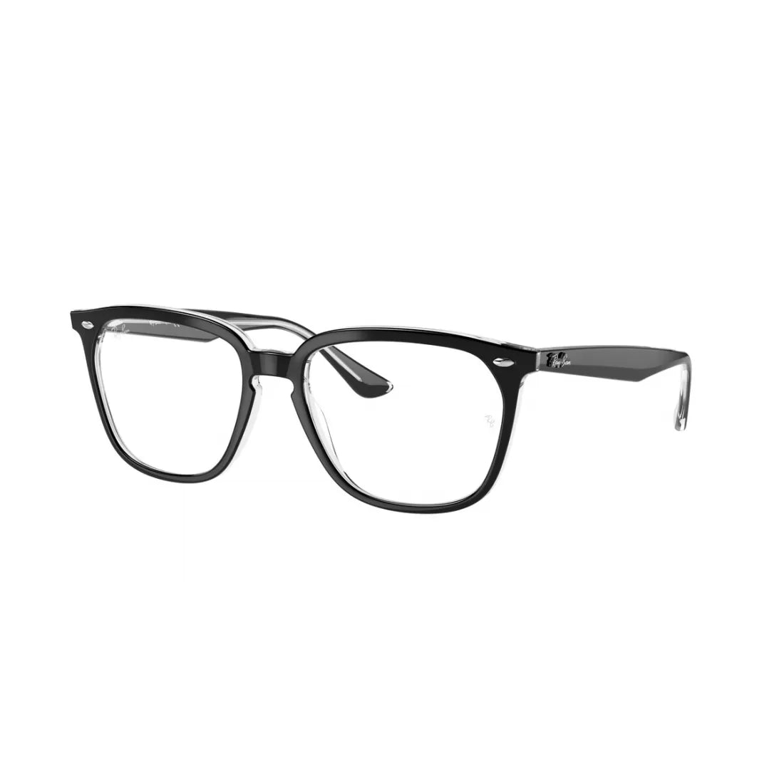 UNISEX EYEGLASSES RAY-BAN RX 4362V - 2034 BLACK ON TRANSPARENT SIZE 53 