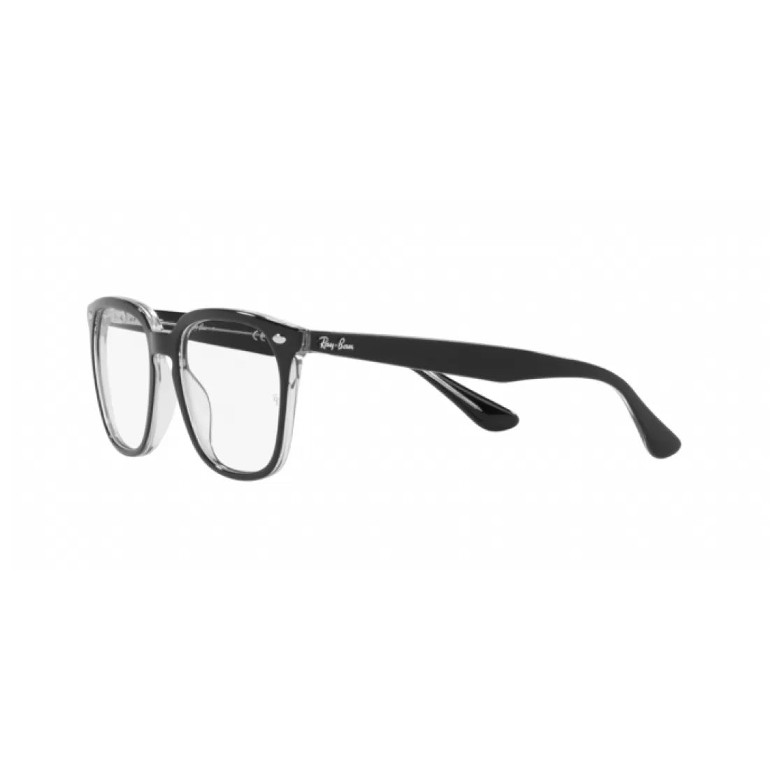 UNISEX EYEGLASSES RAY-BAN RX 4362V - 2034 BLACK ON TRANSPARENT SIZE 53 