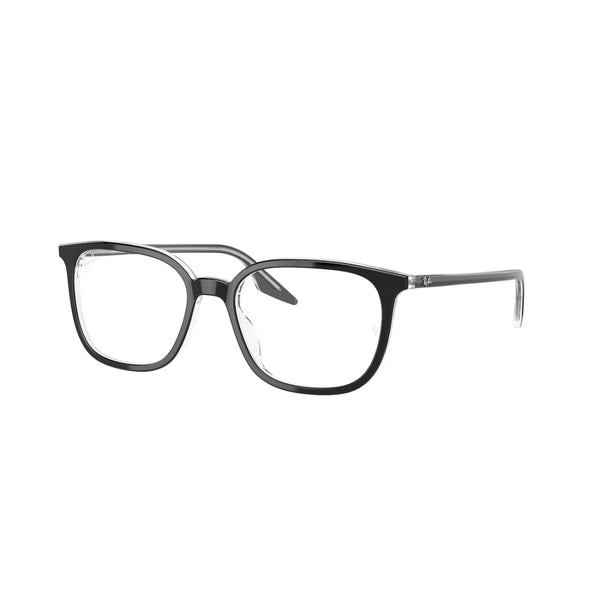 UNISEX EYEGLASSES RAY-BAN RX 5406 - 2034 BLACK ON TRANSPARENT SIZE 52 