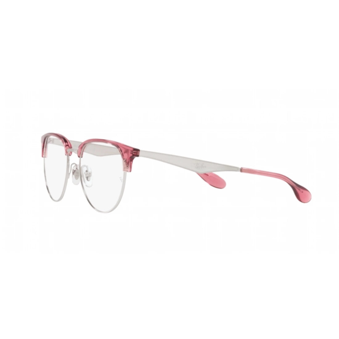UNISEX EYEGLASSES RAY-BAN RX 6396 - 3131 TRANSPARENT RED ON SILVER CALIBER 51 
