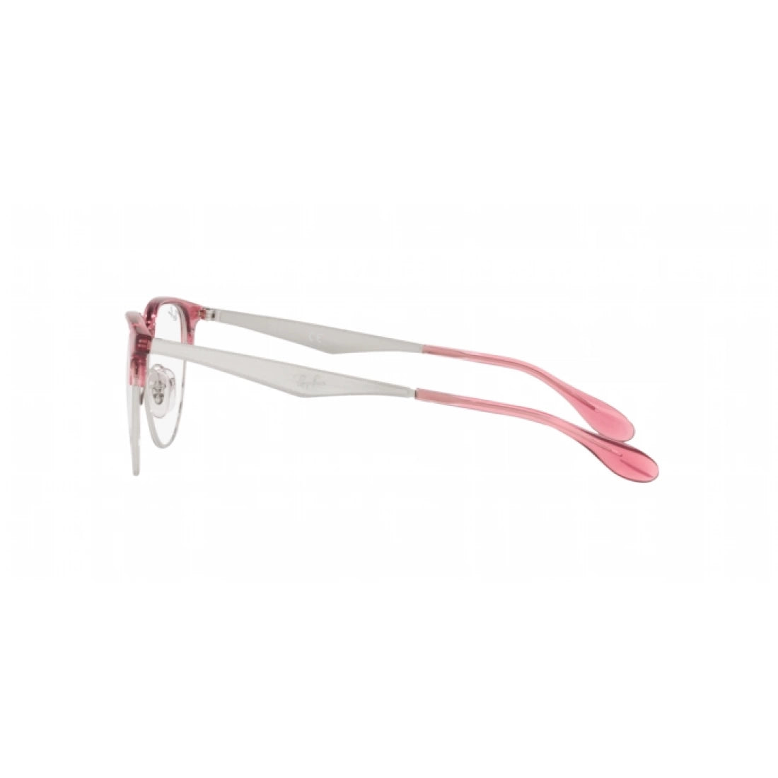 UNISEX EYEGLASSES RAY-BAN RX 6396 - 3131 TRANSPARENT RED ON SILVER CALIBER 51 