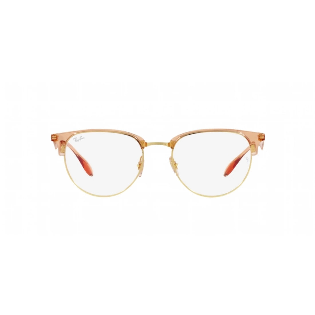 UNISEX EYEGLASSES RAY-BAN RX 6396 - 3132 LIGHT BROWN TRANSPARENT ON ARI CALIBER 53 