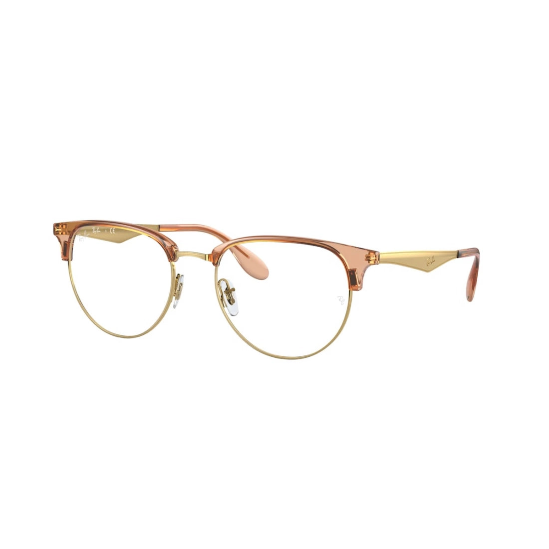 UNISEX EYEGLASSES RAY-BAN RX 6396 - 3132 LIGHT BROWN TRANSPARENT ON ARI CALIBER 51 